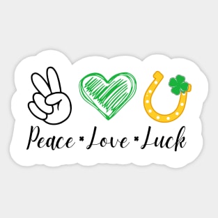 PEACE LOVE LUCK Sticker